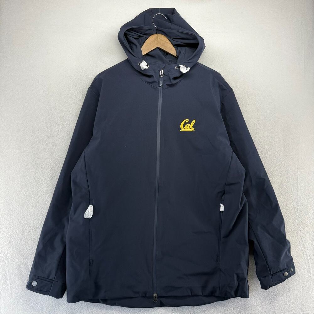 California University Jacket Men's XL Blue Zip Hooded Rain Cal Bears Solid NEW